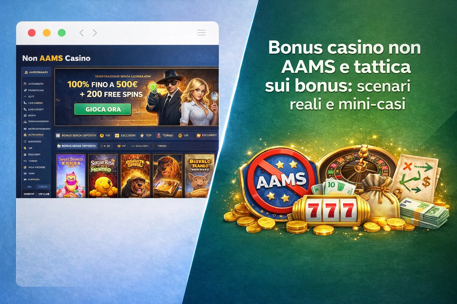 Bonus casino non AAMS e tattica sui bonus: scenari reali e mini-casi